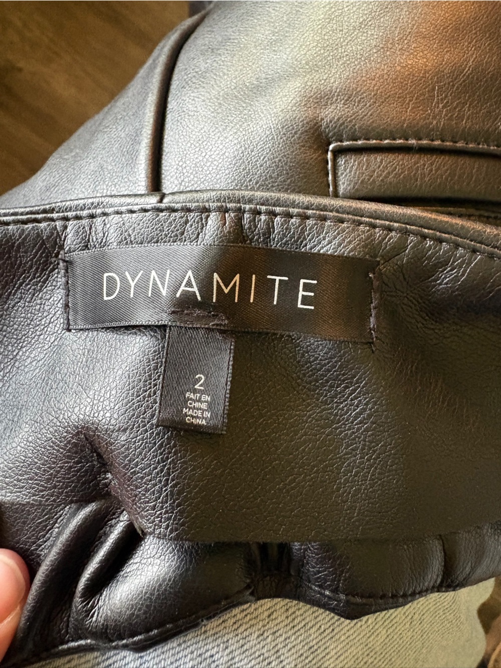 Dynamite Women’s Black Faux Leather Dress Pants - Picture 7 of 7